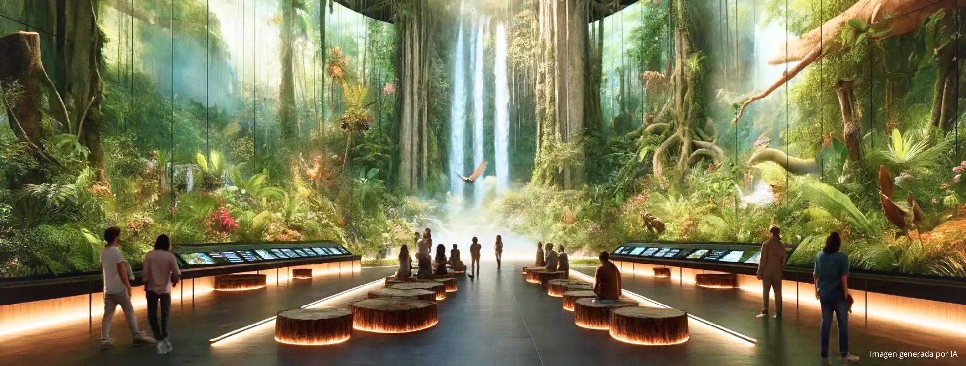 Immersive spaces and rooms with videoprojection